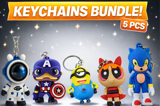 5-Pack Character Keychain Variety Set