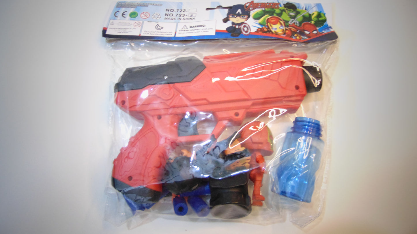 Red Spiderman Gun Set with 6 Soft Bullets, Water Absorbent Bullet Pack & 3 Action Figures