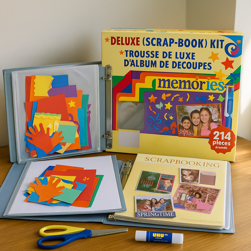 Deluxe Scrapbook Memory Kit with File, Scissor and Glue Stick ToyWinkle Toys