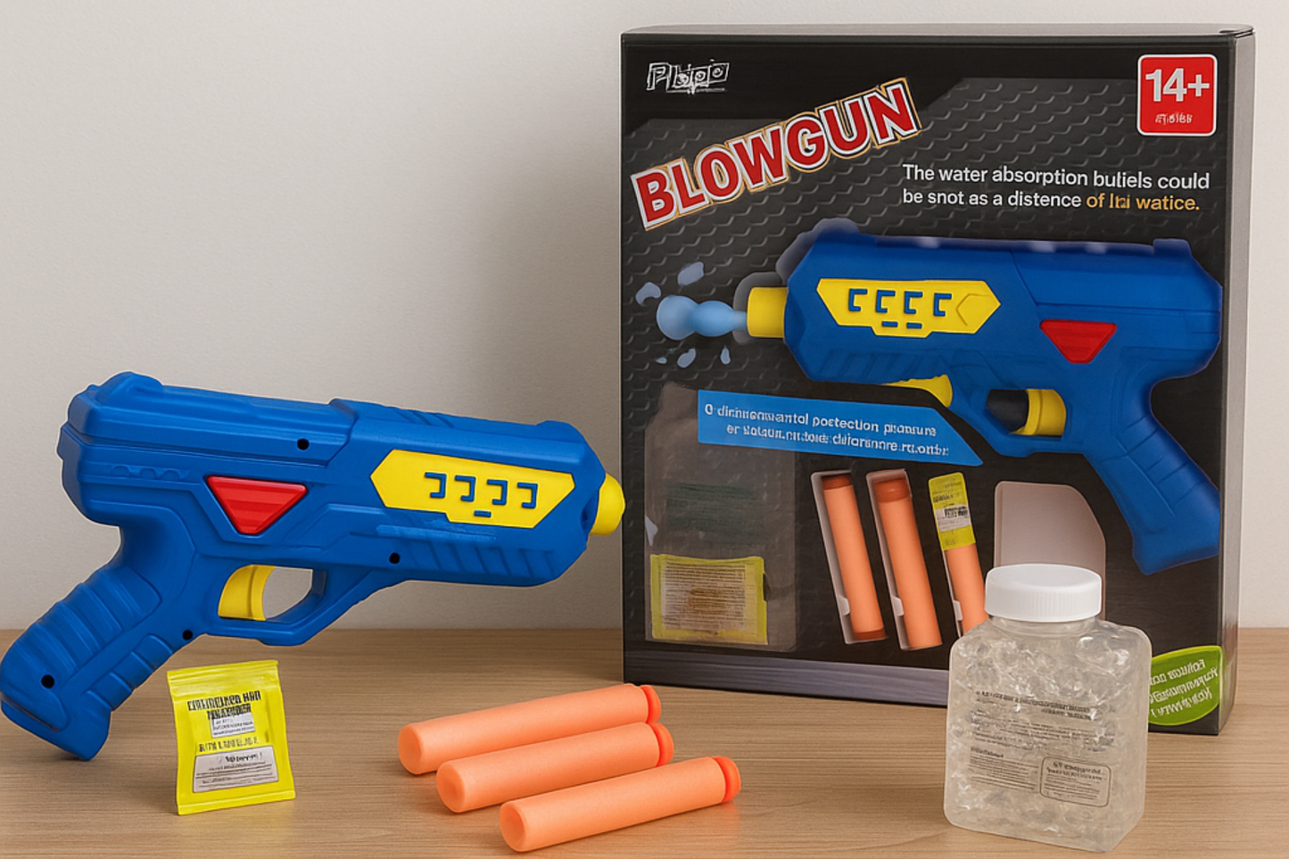 Blue Blow Gun with Soft & Water Bullets ToyWinkle Toys