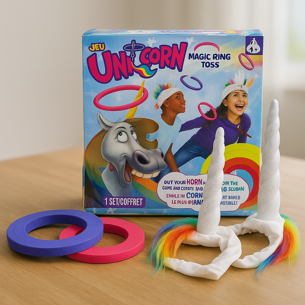 Unicorn Ring Toss Game - Multicolor with Hats & Rings ToyWinkle Toys