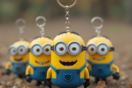 1 PC Minions Character Keychain - Looks great on Bags, Car Keys, Bike Keys ToyWinkle Toys