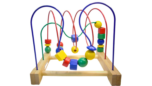 Wooden Bead Roller Coaster - Multicolor Toy & Decorative Piece