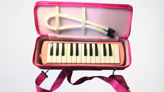 Keyboard Piano - Pink 25-Key Melodica with Mouthpiece & Carry Bag