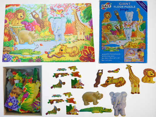 Giant Floor Jungle Puzzle - 29 Pieces with 1 Watery Type Piece, 3ft x 2ft