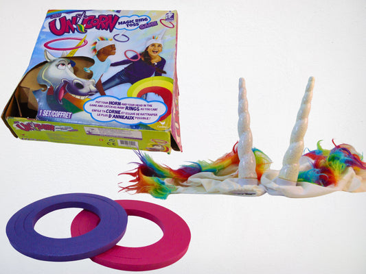 Unicorn Ring Toss Game - Multicolor with Hats & Rings