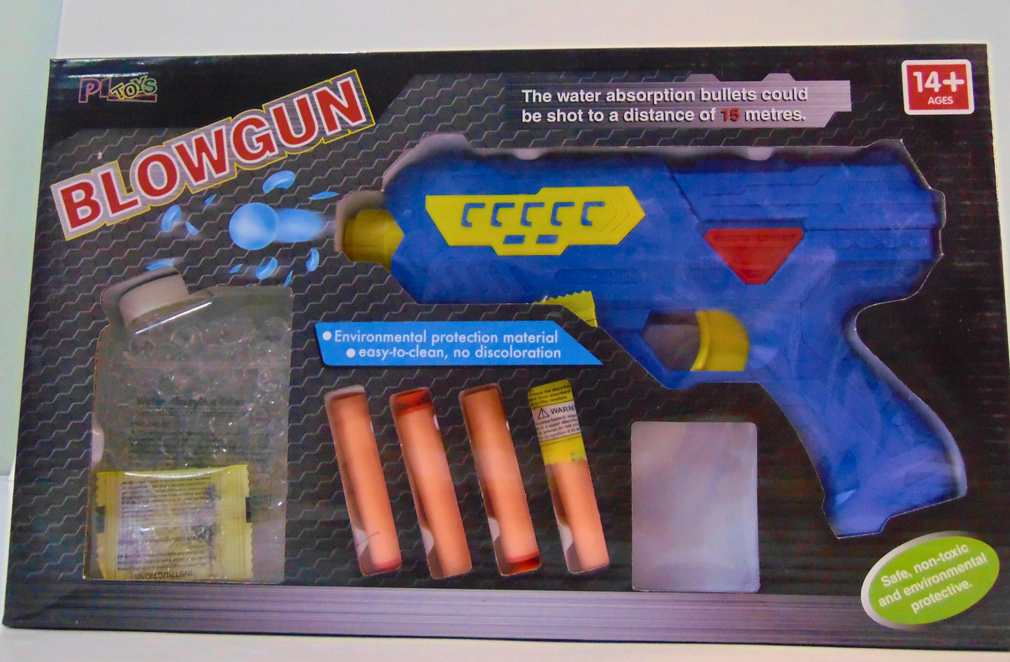 Blue Blow Gun with Soft & Water Bullets