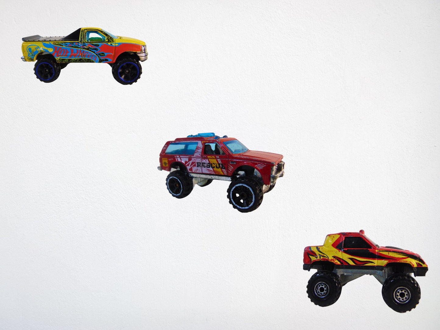 Pack of 7 Four-Wheeler Trucks - Hot Wheels Original Metal Cars