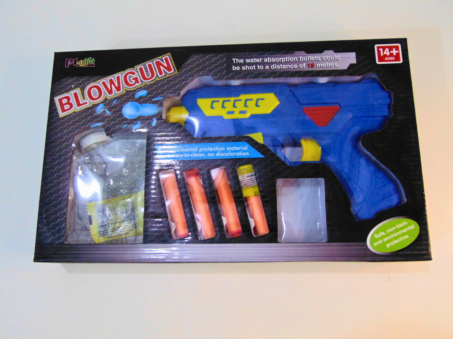 Blue Blow Gun with Soft & Water Bullets