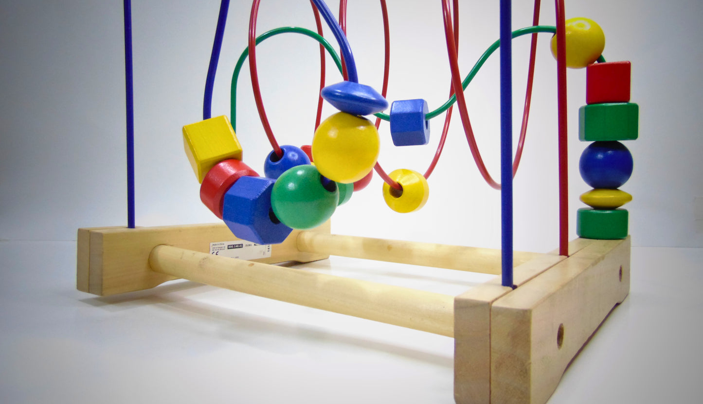 Wooden Bead Roller Coaster - Multicolor Toy & Decorative Piece