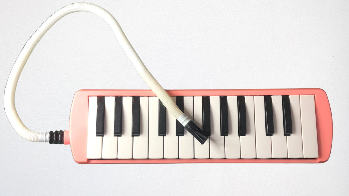 Keyboard Piano - Pink 25-Key Melodica with Mouthpiece & Carry Bag