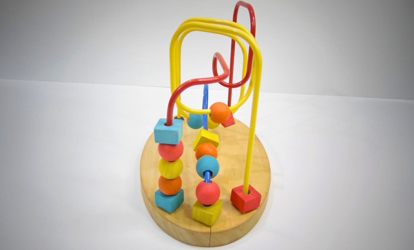 Oval Wooden Bead Roller Coaster Toy - Multicolor Beads & Decoration Piece