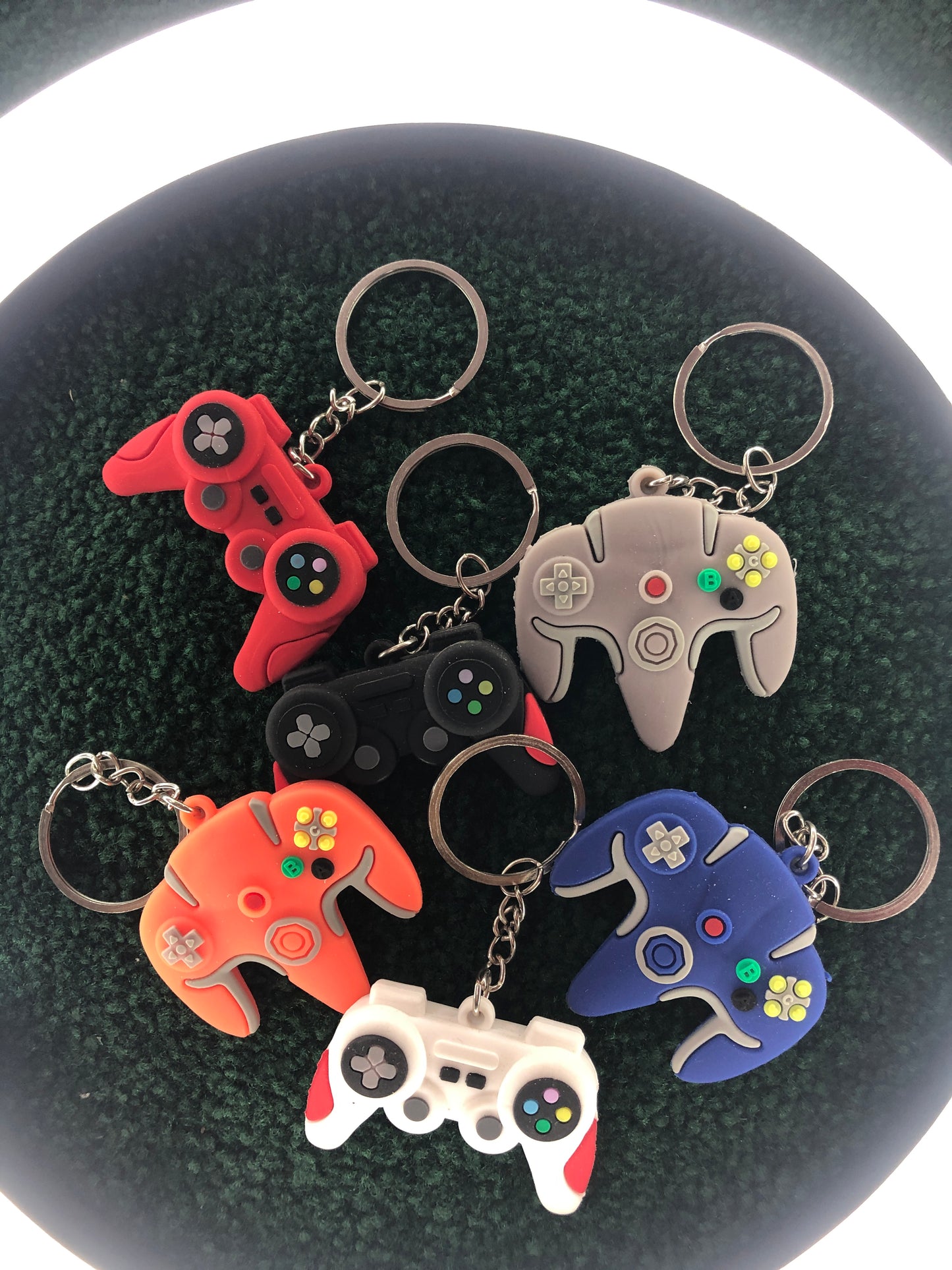 Set of 3 Keychains - Game Controller, Squid Game Character, Pikachu