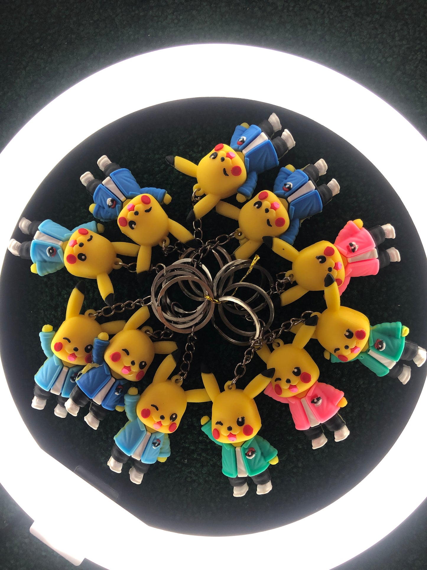 Pack of 4 Keychains - Pokemon Pikachu, Squid Game Character, Shoes, Minion