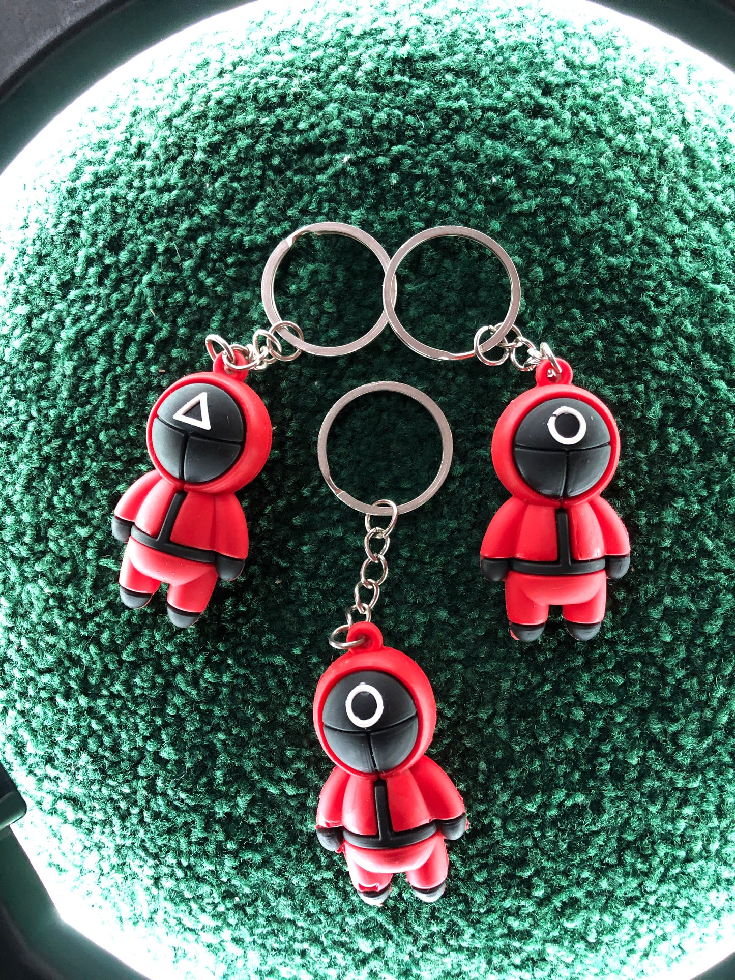 Keychain Set of 3 Iconic Keychains - Pikachu, Squid Game, Minion