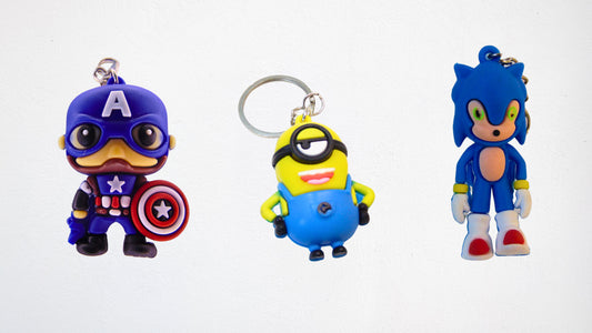 Set of 3 Keychains - Avenger Character , Sonic Characater, Minion