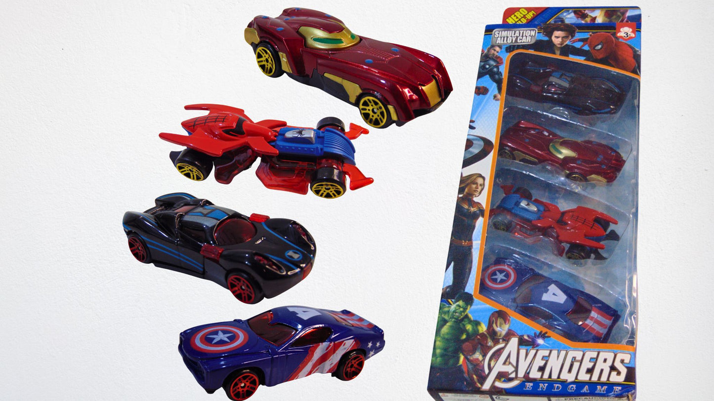 Set of 4 Avengers Simulation Alloy Cars - High Quality Die Cast