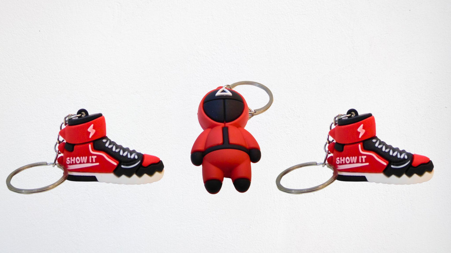 Set of 3 Keychains - Squid Game, 2 Shoes Designs