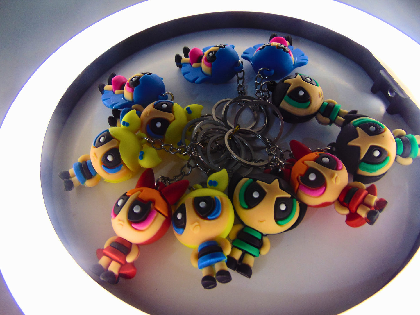 Set of 2 Keychains - Powerpuff Girl Character, Minion Character