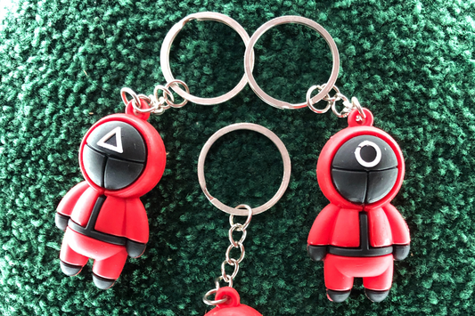 Squid Game Character Keychain (1 pc) – Cool Collectible Gift for Fans, Bags, Car Keys, Bike Keys ToyWinkle Toys