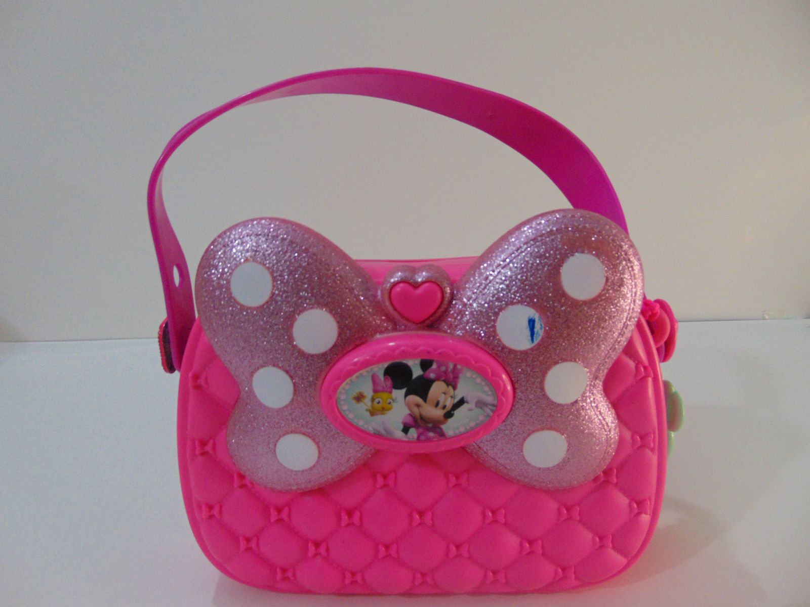Pink Minnie Mouse Purse with glasses, ring & a purple bow hairclip ToyWinkle Toys